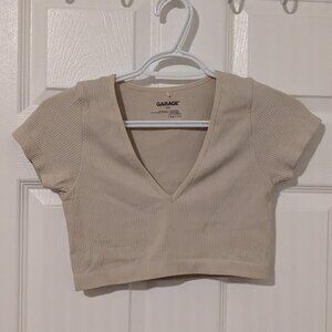 Garage Stacy seamless ribbed crop top size small